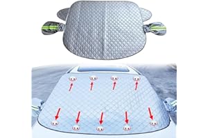 Wffeila Scheibenabdeckung Winter,Autoscheibenabdeckung Winter,Auto Frontscheibenabdeckung, Autoabdeckung Winter Outdoor,Windschutzscheibenabdeckung Kleinwagen Schnee Frost Staub Wasserbeständig (B)