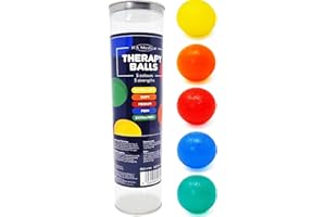 JFA Medical Hand Therapy Exercise Balls 5 Strengths - Extra Soft, Soft, Medium, Firm, Extra Firm