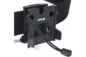 HYS Soporte para walkie talkie con sistema MOLLE para cinturones, mochilas, compatible con radio de mano Baofeng Quansheng Motorola y micrófono de altavoz (H-MOLLEBELT)