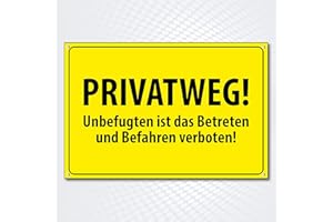 ‎PG PICO SIGNS SCHILDER UND MEHR Hochwertiges Schild Aluminiumverbundplatte mit UV-Schutzlackierung " PRIVATWEG" 200 x 300 mm rechteckig | Betreten verboten | Befahren Verboten | Hinweisschild aus Wetterfestem Alu/Dibond