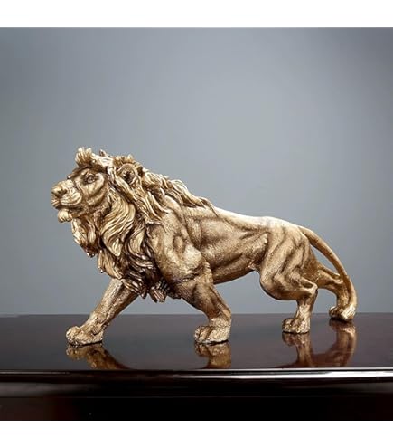 Gouden Cheetah Beeldje - Polyresin Luipaard Figuur 11 Cm - Moderne Woondecoratie