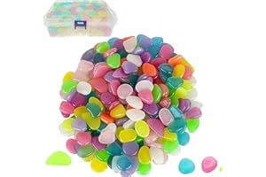 BITEFU 300 Stück Leuchtsteine Bunt im Dunkeln Leuchtende Steine Aquarium Leuchtkiesel Leucht Kieselsteine Glowing Stone für Weihnachten Aquarium Garten Flur Kinderzimmer Dekor