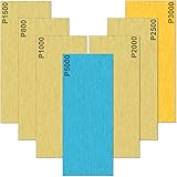 Akuoly Nassschleifpapier 35 Blatt Set 5000 3000 2500 2000 1500 1000 800 Körnung Schleifblätter Nass und Trocken für Auto Holz