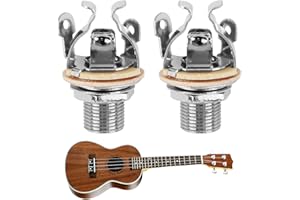CLYDEWY Full-Contact Output Jack Socket for Guitar Bass 2pcs 4-Contact Copper Metal Electric Guitar Stereo Jack with Washer and Nut Solder Type Enhanced Signal Stability and Noise Reduction