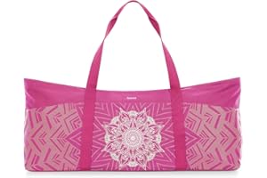 Gonex Borsa Yoga Donna in Tela Extra Large, Borsa da Palestra con Tasca Impermeabile e Cerniera in Metallo, Porta Tappetino e Mattoncini, per Yoga, Pilates, Viaggi