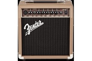 Fender Acoustasonic 15 Combo Ampli de Guitare 15 W, Convient pour Guitare Acoustique, Marron, Comprend Une Double entrée (Micro + Guitare), pour Chanteur et compositeur