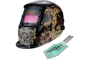 XTRM Auto Darkening Welding Helmet Hi-Tech Grinding CE Approved Solar Power Function Professional Protective Gear Welding Tig Mig Arc Welders Mask Helmet + 5 Lens