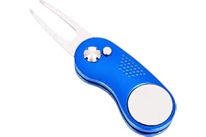 Mile High Life Ganzmetall Faltbares Golf Pitchgabel mit Pop-up Taste & Magnetkugel Markierung (Mehrere-Farben/Formen)