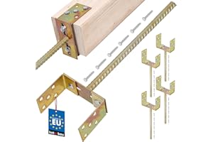 KOTARBAU® Set di 4 supporti a U da 0 a 160 mm, larghezza regolabile, asta da 400 mm, in acciaio zincato, regolabile, per pali in legno, per calcestruzzo, supporto per pali di cemento
