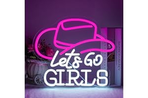 Horseneon Lets Go Girls Neon Light Sign Cowboy Hat Neon Lights for Bedroom Cowboy Neon Signs USB Dimmer Neon Light for Wall Living Room Bar Cowboy Party Girls room