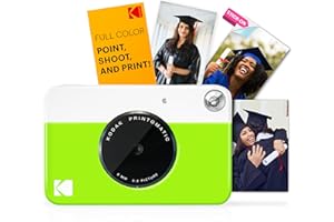 KODAK Printomatic Full-Color Instant Print Digital Camera - Zink 2x3" Sticky-Back Photo Paper - 5MP, Portable, Creative Fun Gift for Birthday, Christmas, Holiday - Green