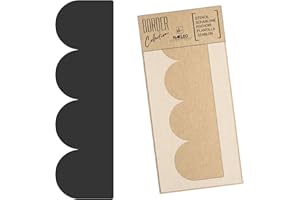 ‎NAKLEO NAKLEO Bordüre Schablone zum Malen 21x45 cm, Geometrische Rüsche Halbkreise Muster, Kunstoff Wiederverwendbare Wandchablone, Handwerk DIY Dekoration, Stoff Möbel Holz Papier