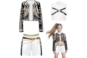 ZEILABANG KAKADI Korea Pop singer Kostüm Kinder,Anime Cosplay Costume,Cosplay Kostüm Kinder,Ru-mi kostüm,Kleidung Mädchen mit Weste,Shorts,Bühne Rollenspiel,Kpop Band Kleidung,Hunter Cosplay Costume Outfit Mädchen