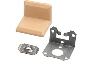 AERZETIX - C74779 - Juego de 10 Escuadras de fijación para encimera de cocina con tapa de plástico - herraje de suspensión de pared - en acero - color haya