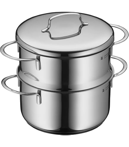 Kamberg Couscoussier 3 En 1 24 Cm 8 Litres - Acier Inox Revêtement Pierre Induction - Sans PFOA
