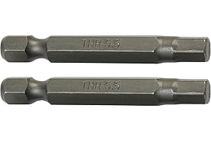 THR INDUSTRIEPRODUKTE Schraubendreher Einsatz Zaun Bit 5,5 mm Länge 50mm 1/4" für Innensechskant 6-kant S2-Spezialstahl 2 Stück