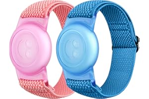 YONGBB 2 Piezas Pulseras Elásticas AirTag Compatibles con AirTag Finder, Correa Protectora Ajustable Antipérdida para Rastreador GPS, Adecuada para Niños Personas Mayores