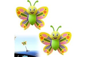 EOPHMI Car Aerial Toppers,2 Pcs Colorful Car Antenna Topper,Butterfly Car Aerial Topper,Aerial Decorations Car for Car,Truck, Suv Decoration Car Aerial Balls Butterfly Shape