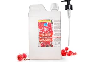 BLEU & MARINE BRETANIA 100% tłoczony na zimno olej rycynowy, przyspieszający wzrost włosów, pielęgnacja brody, serum przeciw wypadaniu włosów, pielęgnacja skóry i zwiększenie kolagenu, do rzęs i wzrostu paznokci, 1000 ml