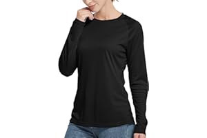 TRIPLE MOON T-shirt à manches longues pour femme - Protection solaire UPF 50+ UV - Pour la randonnée, le sport, le surf, la course, le yoga, le pilates, la maison