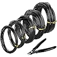 Jaffiust 5Pcs+Scissors Bonsai Wire and Bonsai Tool Kit, Total Feet Bonsai Tree Wire for Bonzai Trees Indoor, Size of 1-mm, 1.5-mm, 2-mm, 3-mm,4-mmAluminum Wire