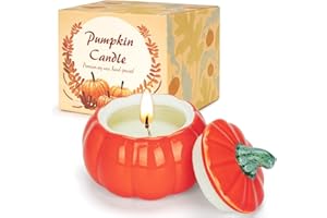 ZJKUBOIS Pumpkin Candle Autumn Scented Candle Natural Soy Wax Scented Candles Gift Small Winter Rituals Pumpkin Spice Candle Christmas Fragrance for Halloween, Christmas, Easter & Thanksgiving Decoration