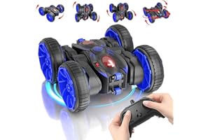 MaxTronic Ferngesteuertes Auto mit LED Licht, 360° Flip RC Stuntauto, 4WD 2.4GHz Fernsteuerung Offroad Monstertruck Spielzeugauto, Spielzeug für Kinder Jungen Mädchen