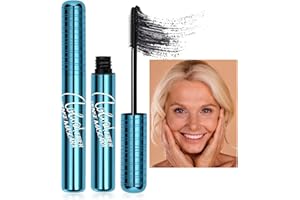 HOPHAT Black Mascara for Older Women Fiber Lash Mascara for Seniors with Thinning Lashes Waterproof Volumizing Natural Hypoallergenic Mascara for Sensitive Eyes (Pack of 1)