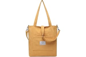 Makukke Borsa a tracolla da donna, in tela, alla moda, per ufficio, scuola, shopping, viaggio, giallo.