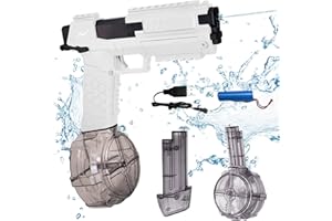 Acboor Pistolet à Eau Électrique, Pistolet à Eau Automatique 434CC+58CC Grande Capacité,Pistolet à Eau à Longue Portée, Pistolets à Eau Haute Capacité pour Jeux d Eau, Piscine, Plage