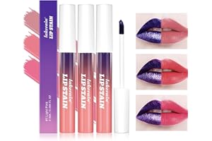 Mrettick Peel Off Lip Stain 3 Colors Matte Tattoo Peel Off Lip Liner Set Long-lasting Waterproof Nude Lip Gloss Highly Pigmented Tattoo Lip Tint Stain (#1, M)