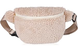 FADCAER Marsupio da Donna in Peluche Morbidi Pacchi Vita di Moda Borsa a Vita Casual e Versatile Cintura Regolabile Crossbody Teddy Bag,per Ragazze Donne Viaggi Lavoro Tutti i Giorni (Beige)