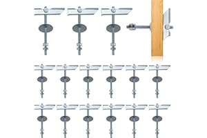 ZEXUPORIUM Jeu de 15 Pièces M6x100 mm Cheville a Bascule, Cheville a Placo avec Écrous à Oreilles, Chevilles pour Plaques pour Fixer Des Objets Lourds au Plafond Ou aux Murs