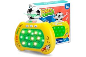 LTTORJF Pop It Électronique avec ballon de football rotatif à 360° Console de jeux à bulles à poussée rapide Popping Game Jeux interactifs Fidget Toy Jeu de poussée rapide cadeau