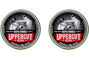 Uppercut Deluxe Matte Pomade Hair Styling Product For Men With A Medium Hold, No Shine Water Based Matte Hair Styling Product Easy Wash Out, No Residue 2 x 100g