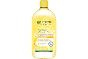 Garnier Micellar Vitamin C Cleansing Water 700ml, Gentle face Cleanser & Makeup Remover, Hypoallergenic. Vegan Formula, Suitable For Dull And Uneven Skin, Brightening Formula, Dermatologically Tested