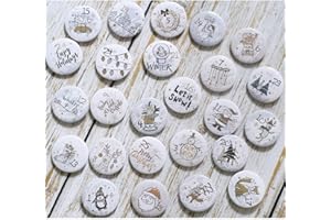 HERZWILD Calendrier de l'Avent avec chiffres numérotés de 1 à 25 pour calendrier de Noël DIY pour sacs de jute, épingles