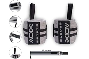ADIX Sports - 18 Inch Power Weight Lifting Wrist Wraps Supports Gym Training Fist Straps - Sold as Pair & One Size Fits All
