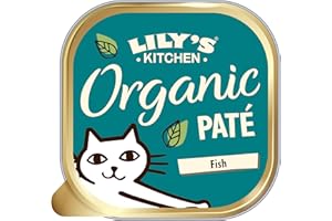 LILY'S KITCHEN Lily’s Kitchen Fabriqué à partir d’ingrédients naturels Barquette de pâtée pour chats adultes Poisson bio Recettes sans céréales 19 x 85g