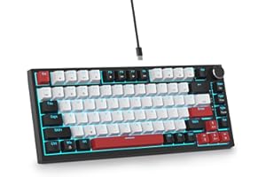 SbocKeeb Klawiatura do gier Custom 75% Hot Swappable, amerykańska klawiatura mechaniczna QWERTY 75% przewodowa RGB z uszczelką i podkładkami pochłaniającymi dźwięk
