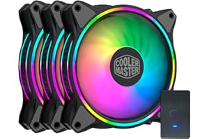 ‎COOLER MASTER Cooler Master MasterFan 3N1 MF120 Halo ARGB - Dual Ring adressierbares RGB-Design, Gehäuse & Kühlung, Hybrid-Lüfterblätter mit Smart-Sensor und Vibrationsdämpfungsrahmen - mit Controller, Desktop
