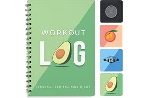 WORKOUT LOG GYM Fitness Logbook - Workout Planner - Formato A5, Verde avocado - Copertina più spessa migliorata - Diario di allenamento - Impostazione degli obiettivi per il bodybuilding - di Workout Log