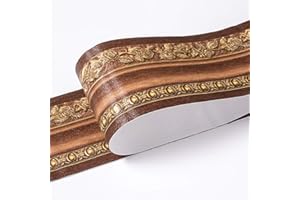 BANGGO Bordo adesivo per carta da parati impermeabile, motivo 3D, rimovibile, autoadesivo, per cucina e bagno, 10,6 x 500 cm