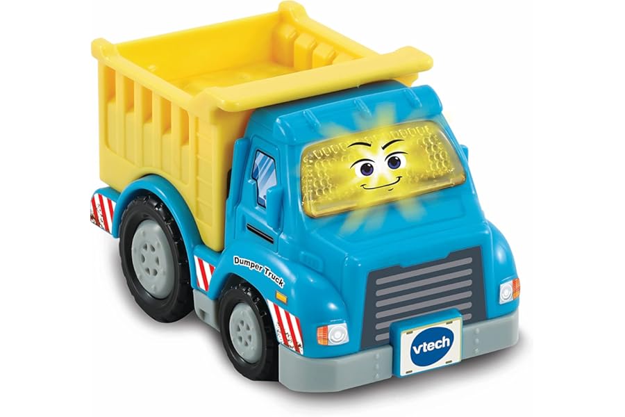 VTech Toot-Toot Drivers Dumper Truck, Toy Car for 1 Year Old, Pretend Play with Lights & Sounds, Interactive Toddlers Toy for 12 Months, 2, 3, 4 +, English Version