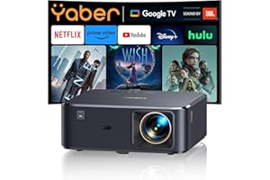 ‎YABER Beamer 4K mit Android TV 11.0, Sound by JBL, Dolby Audio, NFC, Autofokus, Auto Trapezkorrektur, WiFi6, Bluetooth, YABER K2s 1080P Full HD Beamer Heimkino Outdoor 300" Display Video Projektor