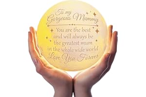 WELSKY Mum Birthday Gifts - Engraved Moon Lamp Gifts for Mum 3D Printing Touch Control with Solid Wood Scaffold Mummy Mothers Day Christmas Presents for Mum from Daughter Son
