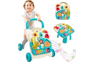 MAYCOLY Andador Bebés, 3 en 1 Caminador Bebe de juguetes de entretenimiento, Ruedas con velocidad regulable, Tablero de Juego Extraíble, para bebés de 12 a 36 meses