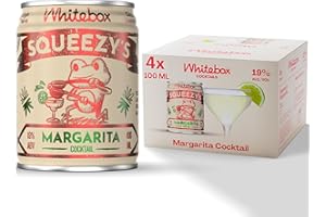 WHITEBOX COCKTAILS Single Serve Classic Squeezy’s Margarita — Case Of 4 Cocktail Cans | Classic Full Strength Margarita | Pre-mixed Cocktails Ready To Drink 4x100ml