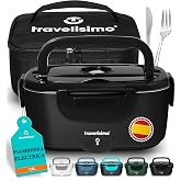 TRAVELISIMO Electric Lunch Box 100 W Taper for Food 1.5 L Thermal Lunch Box 3 in 1 12 V/24 V/220 V &ndash; Work Food Containers for