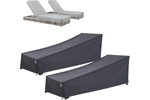 F&J Outdoors Sonnenliege Abdeckung Wasserdicht Schutzhüllen für Gartenliegen Strand Pool Liegestuhlschoner Hotel Sonnenliege plane gartenmöbel wasserdicht schutzhülle, 2 Stück, 201x76x35.5/76cm, Grau